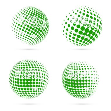 Suudi Arabistan yarım ton bayrak vatansever vektör tasarım 3d noktalı resim küre Suudi Arabistan'da Ulusal ayarla