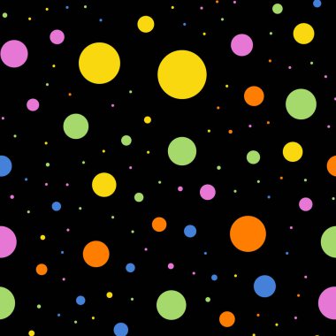 Renkli lekeli seamless modeli siyah 2 arka plan şaşaalı klasik renkli lekeli