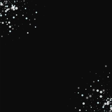 Siyah arka planda vektör güzel yağan kar ile çerçeve güzel yağan kar köşeler