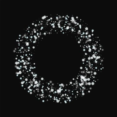 Siyah arka planda vektör güzel yağan kar ile güzel yağan kar simit çerçeve