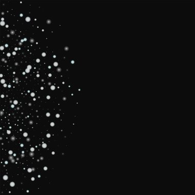 Güzel düşen kar sol yarım daire ile siyah arka planda vektör güzel yağan kar