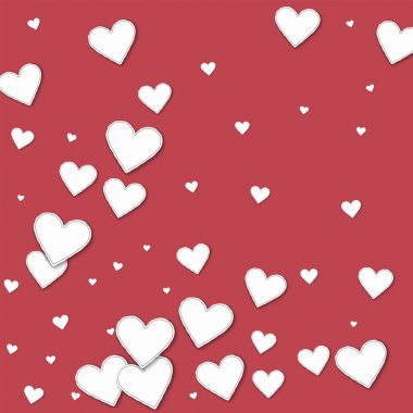 Koyu kırmızı arka plan vektör çizim üzerinde kesme kağıt kalpler soyut desen