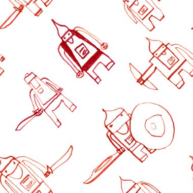 Kahraman Dikişsiz desen ilginç Childs'ın kırmızı ile çizilmiş okul kalem şirin kahraman el ile çizim