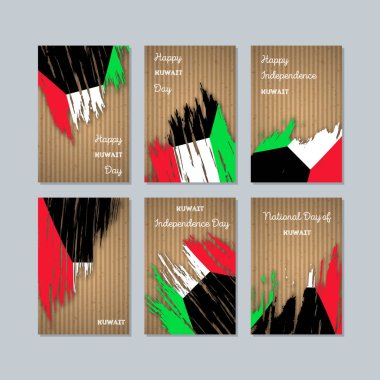 Kuveyt vatansever kartları Milli Günü ifade fırça darbesi kraft ulusal bayrak renk için