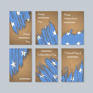 Mikronezya vatansever kartları Milli Günü ifade fırça darbesi ulusal bayrak renk için