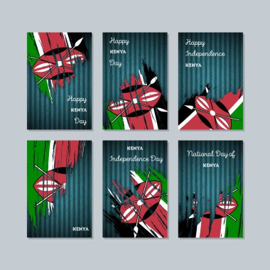 Kenya Ulusal gün ifade fırça darbesi kara günü ulusal bayrak renklerde için vatansever kartları