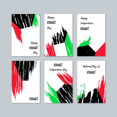 Kuveyt vatansever kartları Milli Günü ifade fırça darbesi beyaz Milli bayrak renk için