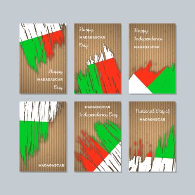 Madagaskar vatansever kartları Milli Günü ifade fırça darbesi ulusal bayrak renk için