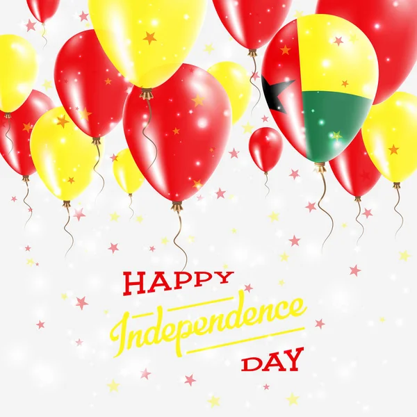 GuineaBissau Vector Patriotic Poster Independence Day Placard con palloncini colorati luminosi di — Vettoriale Stock