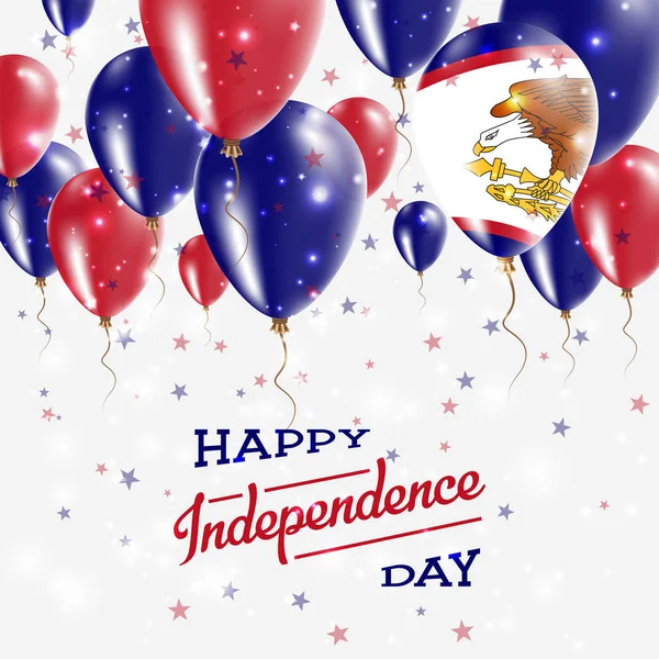 American Samoa Vector Patriotic Poster Independence Day Placard with Bright Colorful Balloons of — Stock Vector