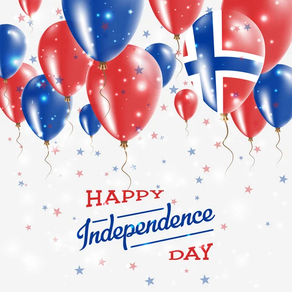 Bouvet Island Vector Patriotic Poster Independence Day Placard con brillantes globos de colores — Archivo Imágenes Vectoriales