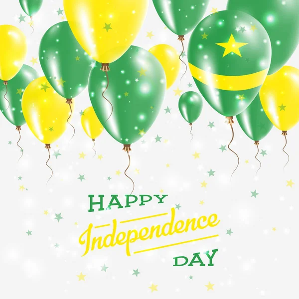 Mauritânia Vector Patriótico Poster Dia da Independência Placard com brilhantes balões coloridos de —  Vetores de Stock