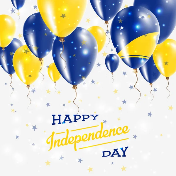 Tokelau Vector Patriotic Poster Independence Day Placard con brillantes globos de colores del país — Archivo Imágenes Vectoriales