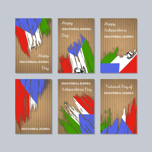 Ekvator Ginesi vatansever kartları için Milli Günü ifade fırça darbesi ulusal bayrak renkleri