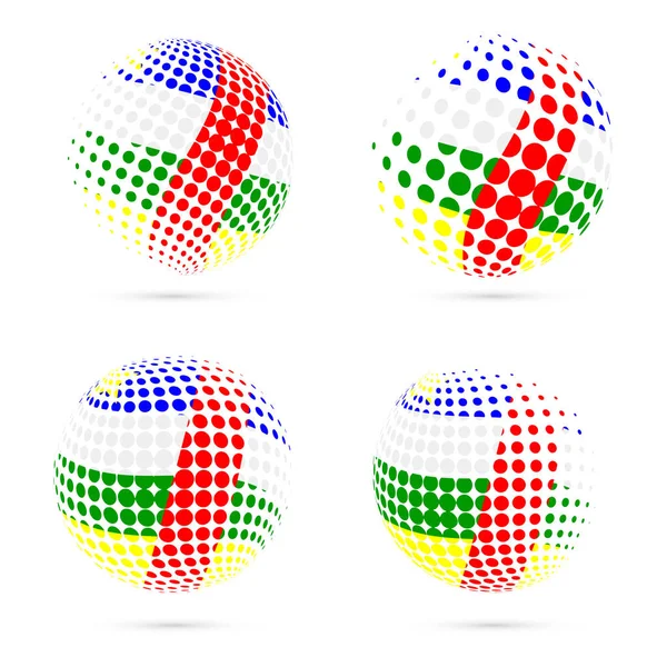 Araba yarı ton bayrak vatansever vektör tasarım 3d noktalı resim küre araba ulusal bayrak renkleri ayarla.