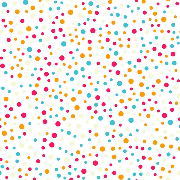 Colorful polka dots seamless pattern on black 18 background Gorgeous classic colorful polka dots — Stock Vector