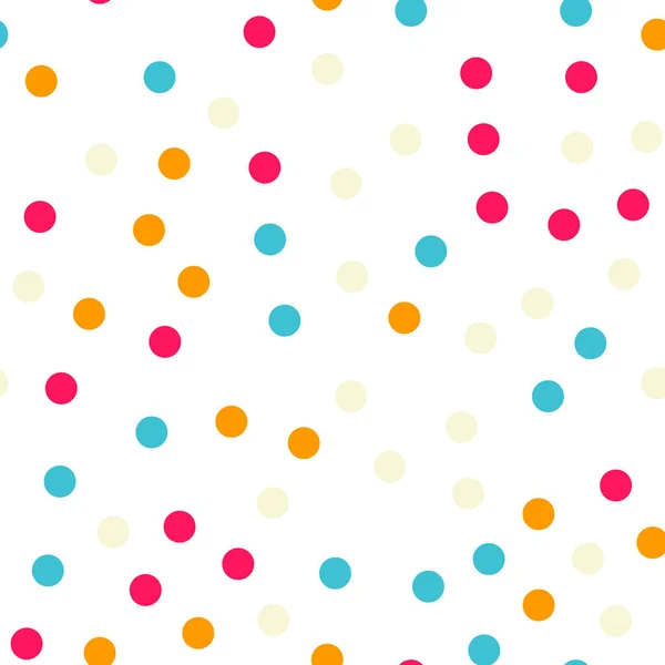 Kleurrijke polka dots naadloze patroon op zwarte 18 achtergrond mooie klassieke kleurrijke polka dots — Stockvector