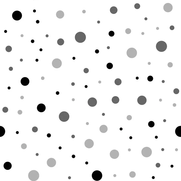 Pois noirs motif sans couture sur fond blanc Incroyable textile classique à pois noirs — Image vectorielle