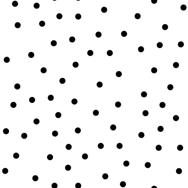 Pois noirs motif sans couture sur fond blanc Unique pois noirs classiques textile — Image vectorielle
