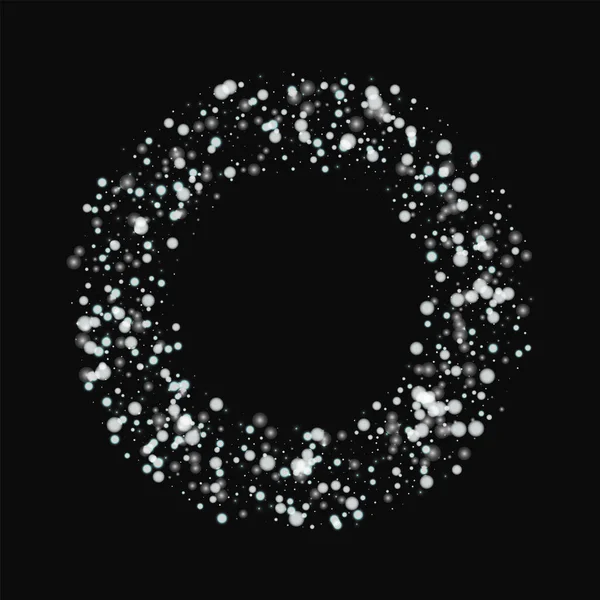 Siyah arka planda vektör güzel yağan kar ile güzel yağan kar simit çerçeve