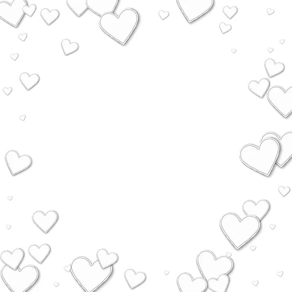 Cutout χαρτί καρδιές Bordered πλαίσιο σε λευκό φόντο εικονογράφηση διάνυσμα — Διανυσματικό Αρχείο