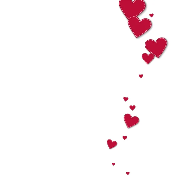 Rood gestikt papier harten rechts Golf op witte achtergrond vectorillustratie — Stockvector
