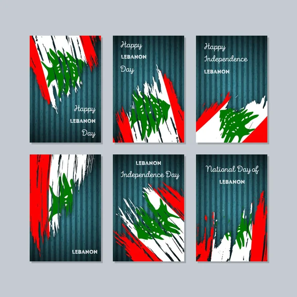 Lübnan Milli Günü ifade fırça darbesi kara günü ulusal bayrak renklerde için vatansever kartları