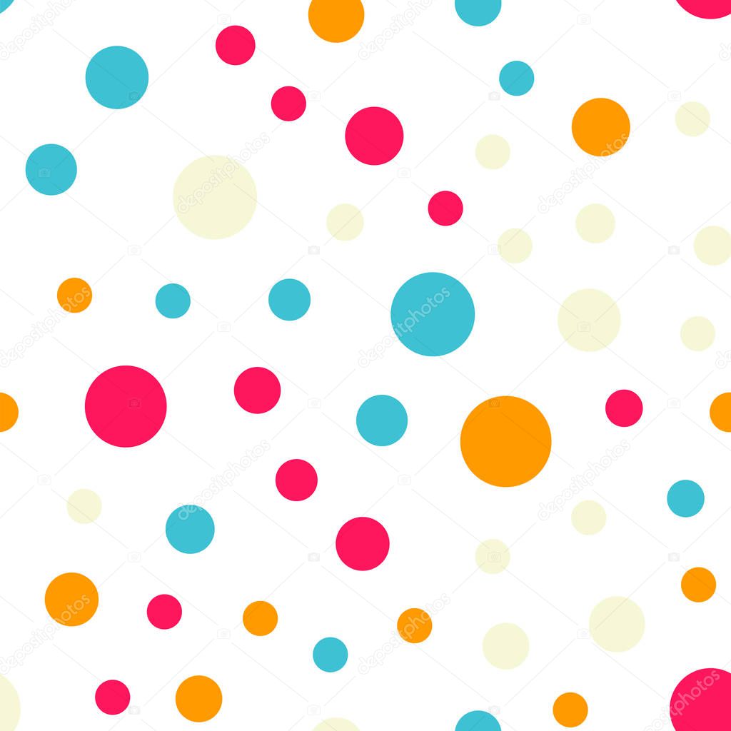 Colorful polka dots seamless pattern on black 18 background Pleasing classic colorful polka dots