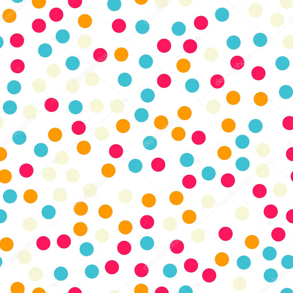 Colorful polka dots seamless pattern on black 18 background Splendid classic colorful polka dots
