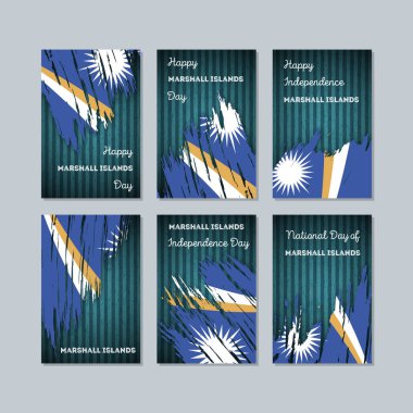 Marshall Adaları vatansever kartları için Milli Günü ifade fırça darbesi ulusal bayrak renkleri