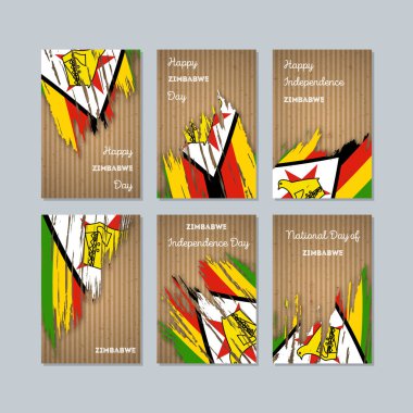 Zimbabve vatansever kartları Milli Günü ifade fırça darbesi kraft ulusal bayrak renk için