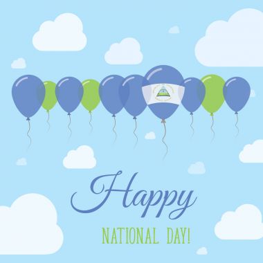 Nikaragua ulusal gün düz vatansever Poster satır Balon renk Nikaragua bayrağı