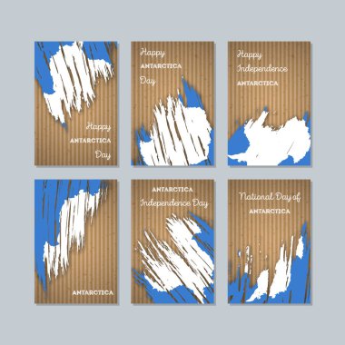 Milli Günü ifade fırça darbesi ulusal bayrak renk için Antarktika vatansever kartları