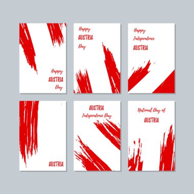 Avusturya Milli Günü ifade fırça darbesi beyaz Milli bayrak renk için vatansever kartları