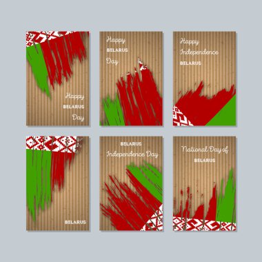 Beyaz Rusya Ulusal gün ifade fırça darbesi kraft ulusal bayrak renk için vatansever kartları