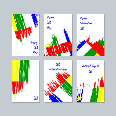 Araba vatansever kartları Milli Günü ifade fırça darbesi ulusal bayrak renk beyaz kartı için