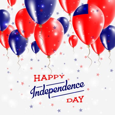 Samoa vektör vatansever Poster Bağımsızlık günü afişini ülkenin parlak renkli balonlar ile