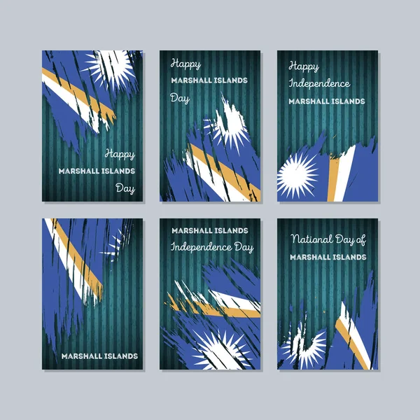 Marshall Adaları vatansever kartları için Milli Günü ifade fırça darbesi ulusal bayrak renkleri