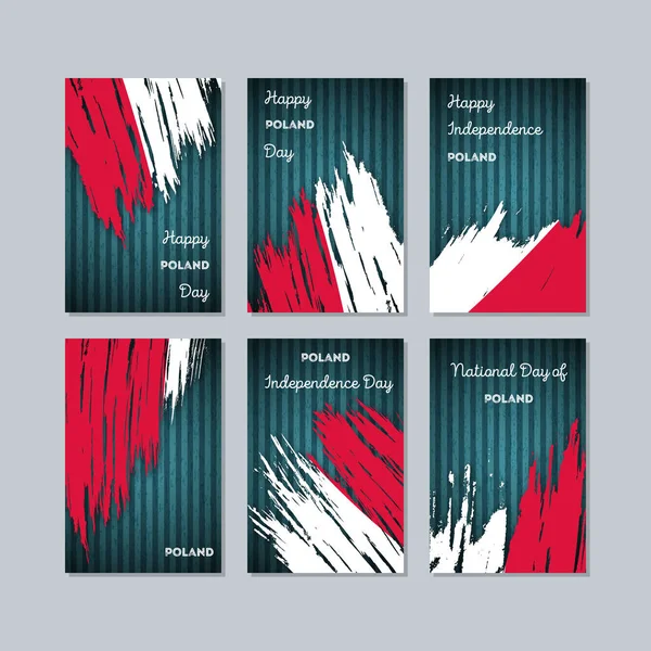Polonya vatansever kartları için Milli Günü ifade fırça darbesi kara günü ulusal bayrak renklerde