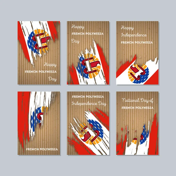 Fransız Polinezyası vatansever kartları için Milli Günü ifade fırça darbesi ulusal bayrak renkleri