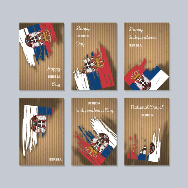 Sırbistan Milli Günü ifade fırça darbesi kraft ulusal bayrak renk için vatansever kartları