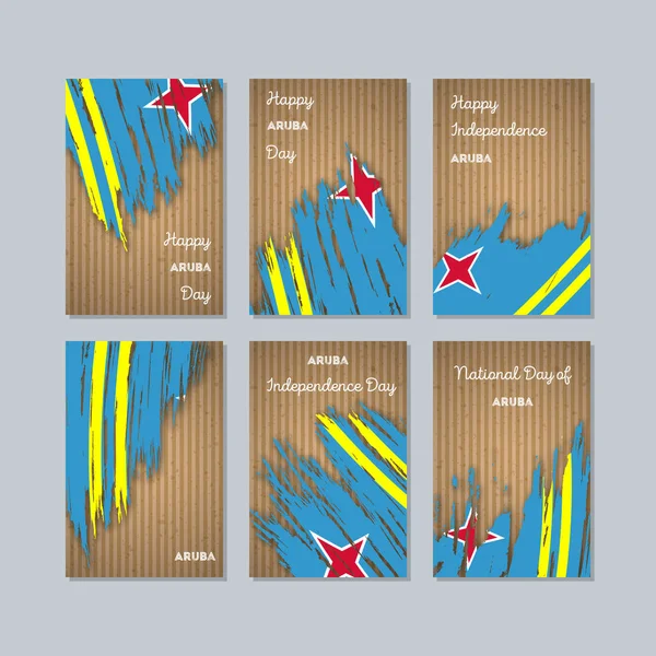 Aruba vatansever kartları Milli Günü ifade fırça darbesi kraft ulusal bayrak renk için