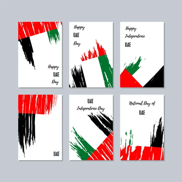 Milli Günü ifade fırça darbesi ulusal bayrak renk beyaz kart için BAE vatansever kartları