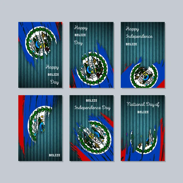 Belize vatansever kartları için Milli Günü ifade fırça darbesi kara günü ulusal bayrak renklerde