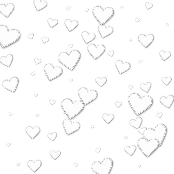 Cutout paper hearts Scatter vertical lines on white background Vector illustration — Stock Vector