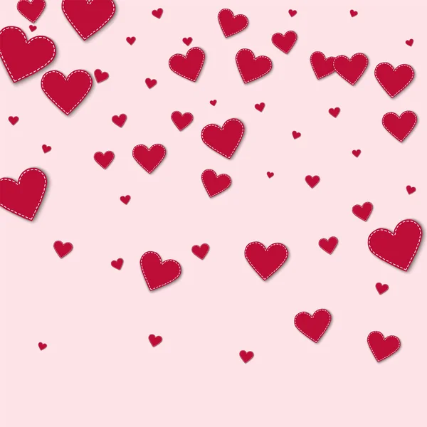 Rode gestikte papier harten Top verloop van licht roze achtergrond vectorillustratie — Stockvector