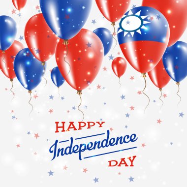 Tayvan Çin Cumhuriyeti vektör vatansever Poster Bağımsızlık günü afişini parlak renkli ile