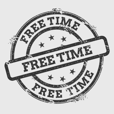 Serbest zaman damgası izole Grunge beyaz arka plan üzerinde metin mürekkep dokulu yuvarlak mühür ve