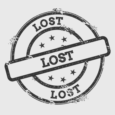 Kayıp pencere boyutu izole Grunge beyaz arka plan üzerinde metin mürekkep dokulu yuvarlak mühür ve