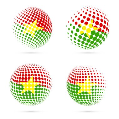 Burkina Faso yarı ton bayrak vatansever vektör tasarım 3d noktalı resim küre içinde Burkina Faso Ulusal ayarla